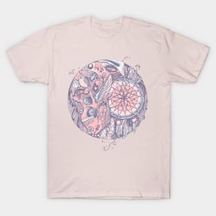 NPink Skull and Dreamcatcher Circle T-Shirt